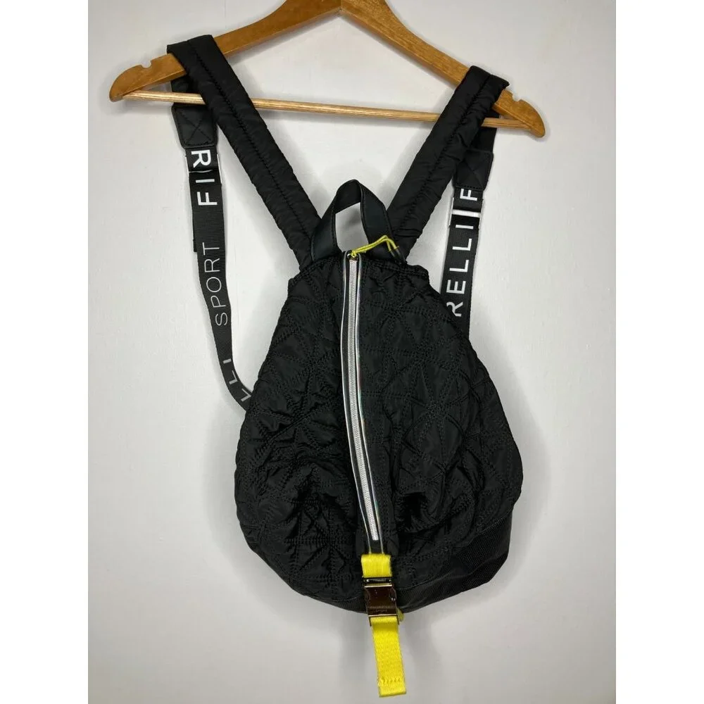 Fiorelli Sport Small Quilted Backpack Bag Women's Sporty Cute Black Yellow